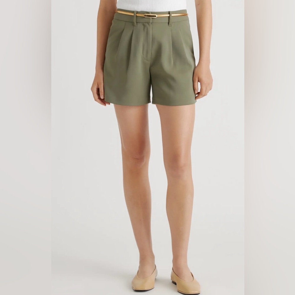 Quince Stretch Crepe Pleated Shorts
